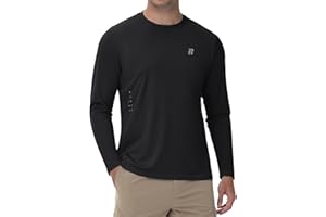 Runhit Men's UPF 50+ Sun Protection Shirts Long Sleeve UV Swim Shirt Fishing Hiking Running Rash Guard Quick Dry Lightweight