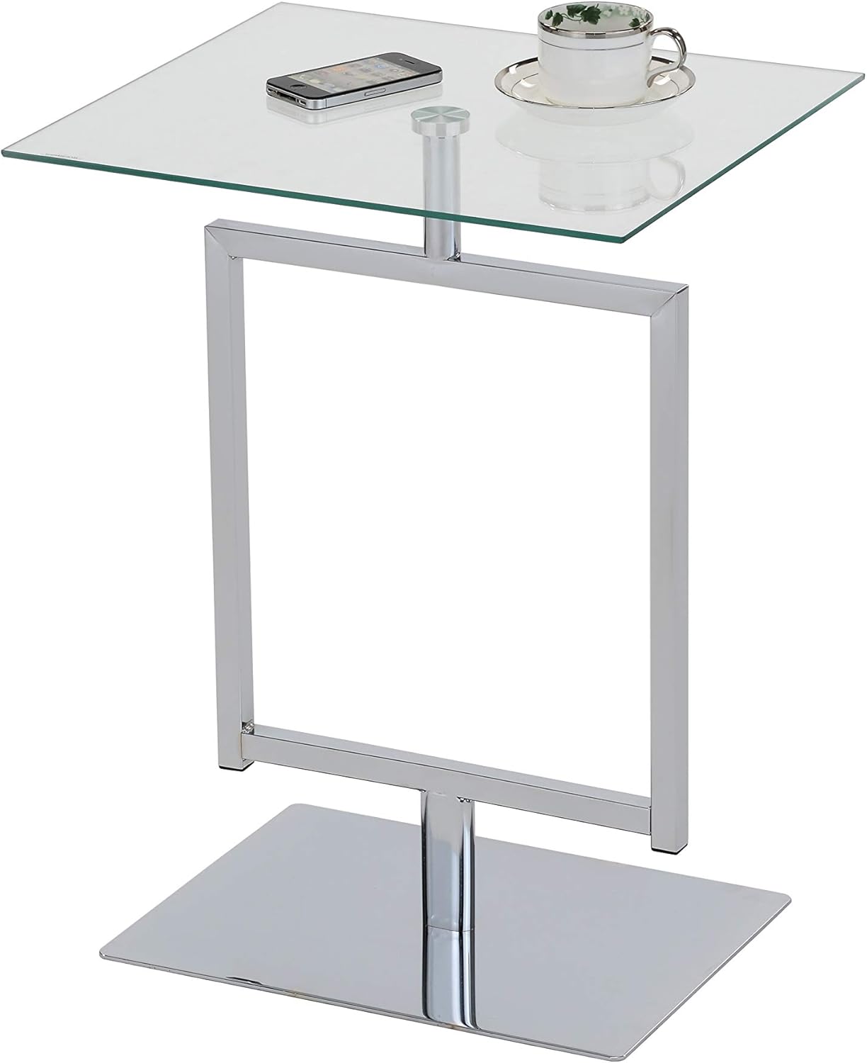 Kings Brand Furniture - Modern Accent Side End Table, Metal/Glass (Chrome): Kitchen & Dining