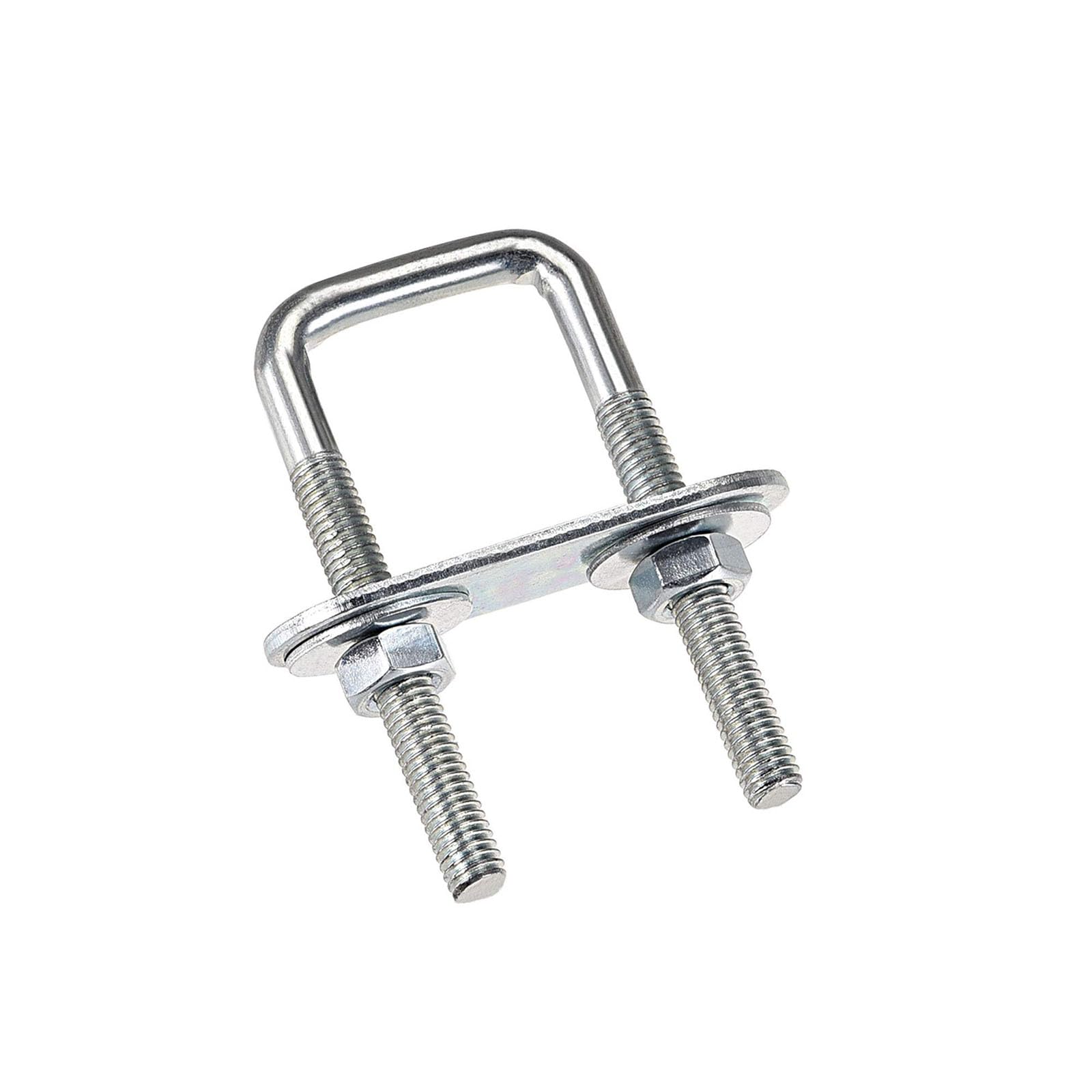 TA-VIGOR 4 sets M6 Square U-Bolts, 20mm Inner Width 50mm Length Steel U-Bolts with Nut, Plate, Washer for Attaching Piping Conduit Cable Tube Brackets Boat Trailer