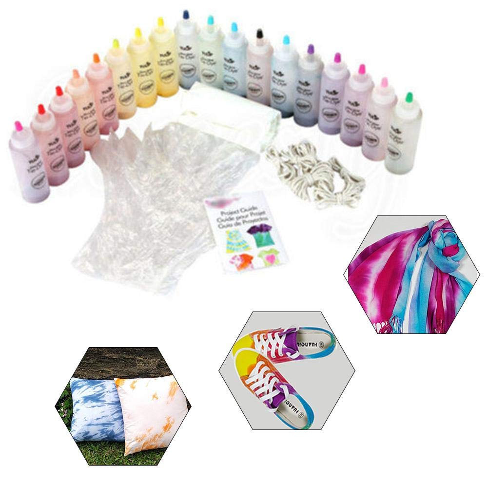 18-Color One-Step Tie-Dye Kit DIY Clothing Graffiti Dye Party Creative Group Activities Supplies Tie Dye Cold Water Stain Cotton Renovation