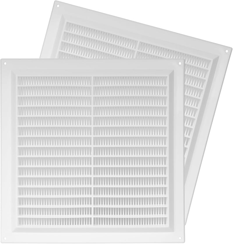 Repa Market 2-Pack 10x10 Inch Plastic White Vent Cover Square Duct Grille