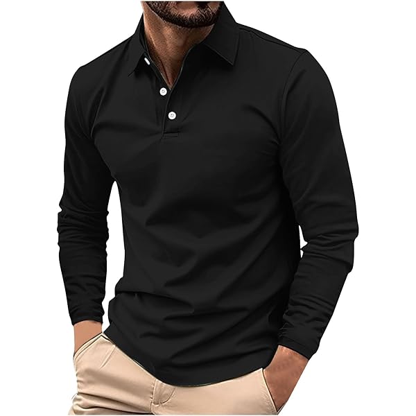 トップス COMFY Long Polo Shirt Amazon.com: Long Sleeve Polo Shirts for Men Button Up Solid