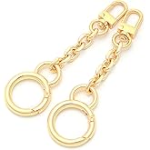 Bag Charm Bag Strap Extender Gold Metal Accessory [Set of 2 Pieces] for Women Handbag - 9mmMiniRoloSmall 4.5"