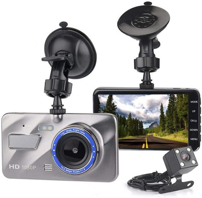 WEIFLY Dashcam 1080P Full HD DVR car Camera 4 inch LCD Screen 170 &deg; Wide Angle, for Truck/RV/Bus/Trailer Park Monitor, Loop Recording, Motion Detection