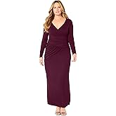 Catherines Women's Plus Size Curvy Collection Draped Midi Dress