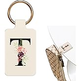 MAGTOBO Letter A-Z Strong Magnetic Purse Holder Stylish Floral Design Handbag Hanger for Women Suitable for Table Tops Metal Wall Door Hinge Frame Shopping Cart Valentine's Day Gift Bag Charms