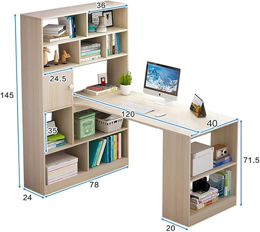 desk with bookcase
