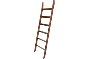VASGOR 68" Blanket Ladder Wooden Decorative, Wall Leaning Blanket Holder Rack (Brown)