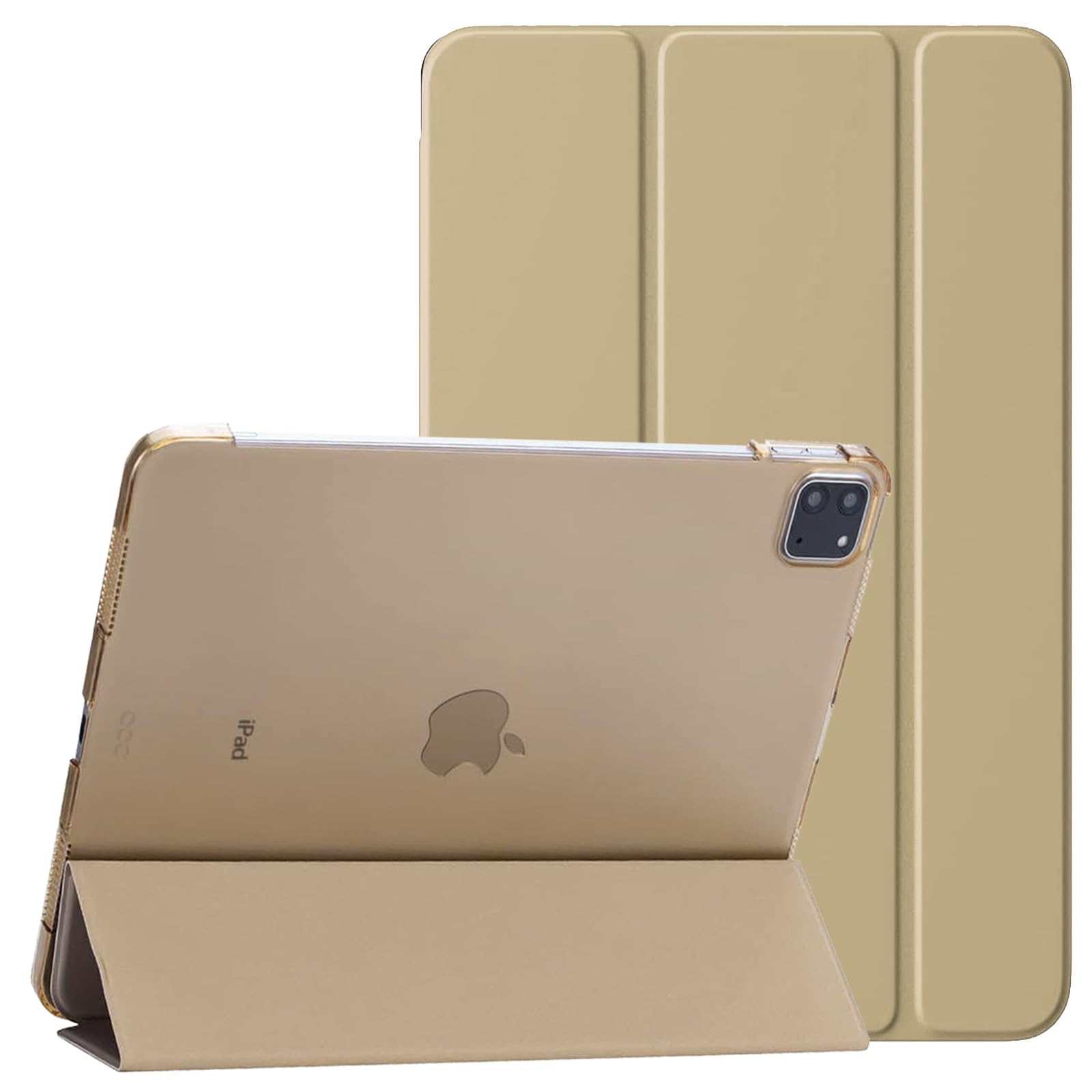 PROTech Smart Case for iPad Pro 11 Inch, 2022/2021/2020-18 Model, Slim Stand Hard Back Shell Smart Cover with Auto Wake/Sleep (Gold)