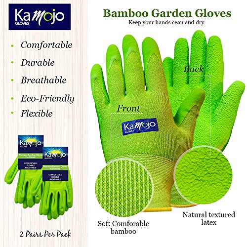 Bamboo Gardening Gloves for Women & Men (2 pairs pack) UltraPremium