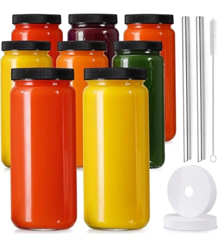 Botellas De Vidrio Transparentes Con Tapas 18 Oz, Botellas De