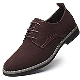 Mens Suede Leather Dress Shoes Casual Lace Up Oxfords Shoes