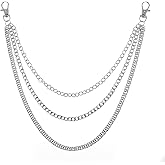 Wallet Chain Punk Trousers Pants Chains Halloween Costumes Pocket Chain Stainless Steel Jeans Chains Belt Chain Jeans Chain for Key Wallet Hip-Hop Fashion Chain (Silver)
