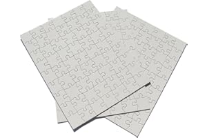 INOVART Puzzle-It 63-Piece Blank Puzzle, 12 Puzzles Per Package, 8-1/2" x 11", White