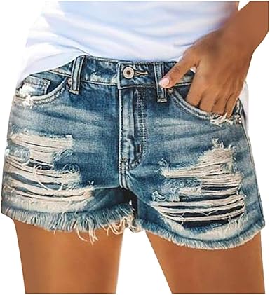 dark blue ripped shorts