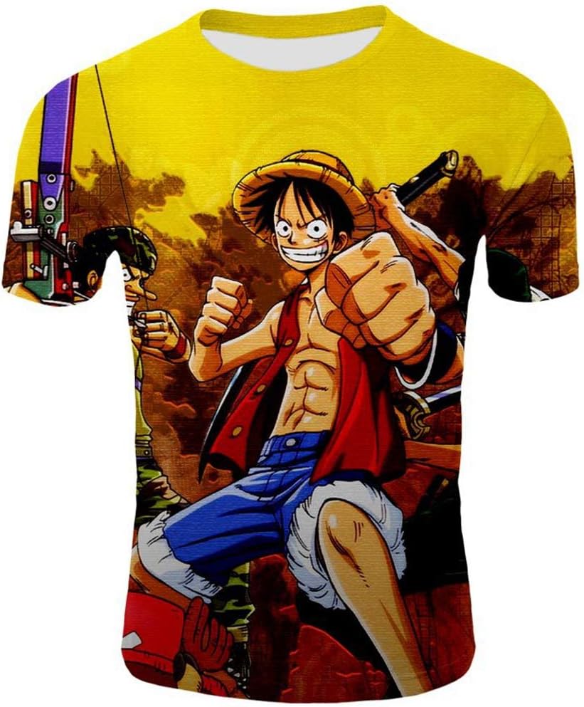 YEPO Monkey D Luffy One Piece 3D Print Kids Adults Unisex Comfrotable Polyester T Shirt