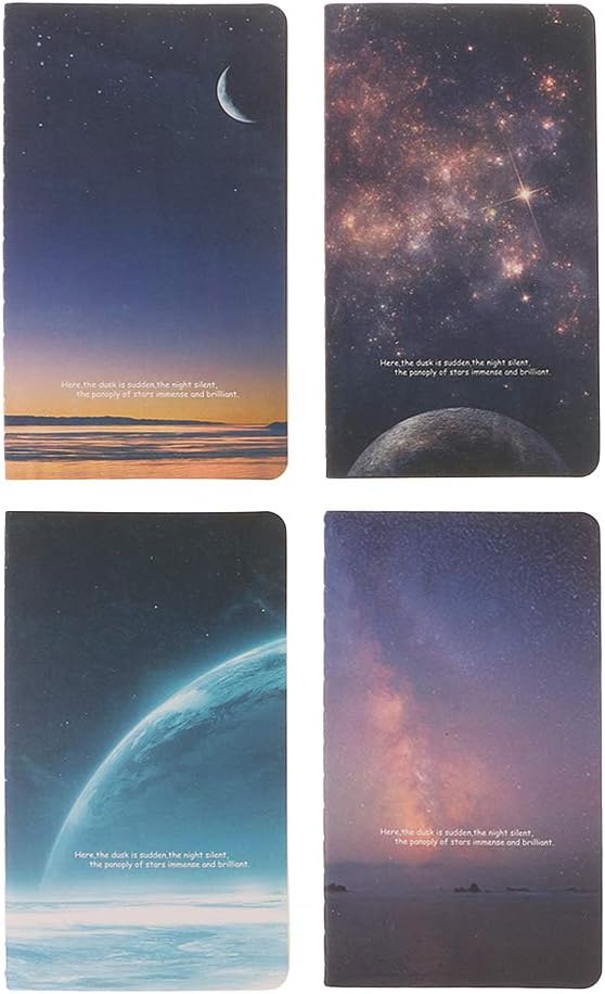 jiulonerst -Mini Cute Moon Star Universe Notebook Notepad Diary Writting Paper School Supply Perfect for Students Gift