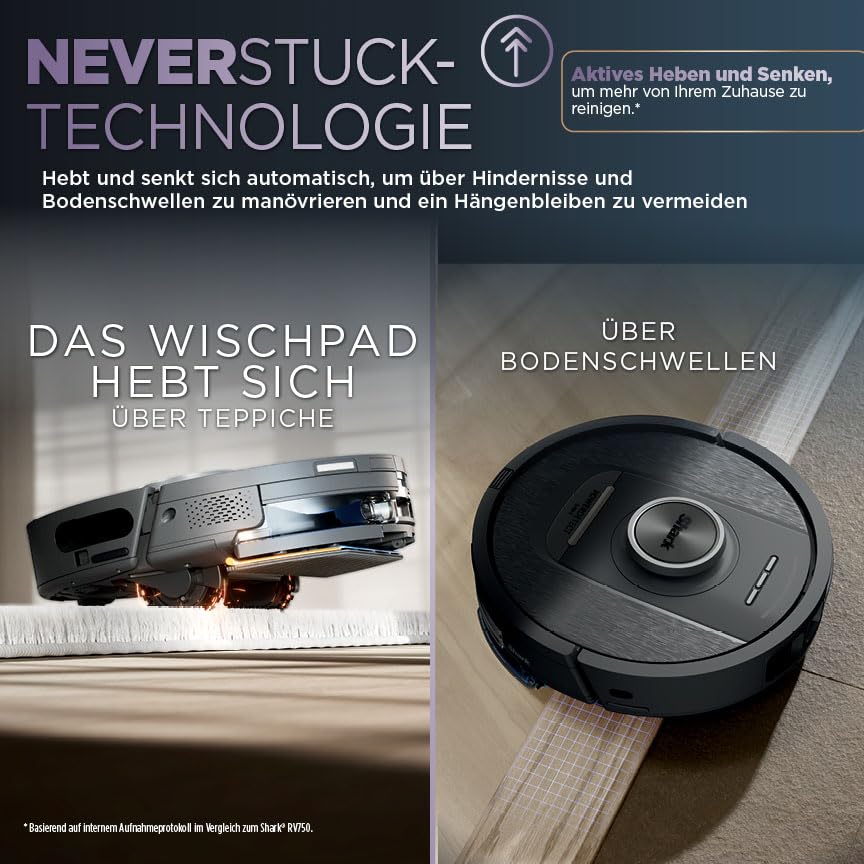 Shark PowerDetect 2-in-1 Saugroboter & Wischroboter, NeverTouch Pro 60-Tage-Selbstentleerung, selbständiges Nachfüllen, 3D-/ LiDAR-Navigation, NeverStuck, App-Steuerung, Schwarz RV2800YEEU 5