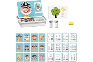 PolishWiz Magnetic Dress-Up Puzzle Book for Kids, Creative Magnetic Face & Outfit Game, Educational Travel Toy for Toddlers 3-6 (Expression Changing Show)