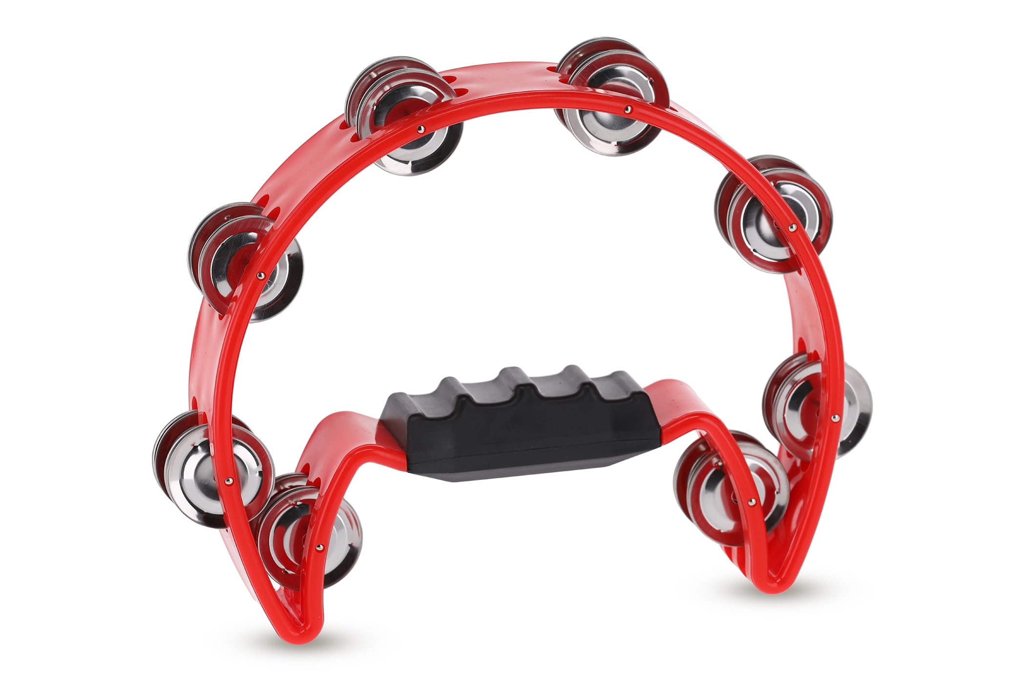 GEWA jingle wreath half moon - 16-pairs of chrome-plated jingles - double row - color red