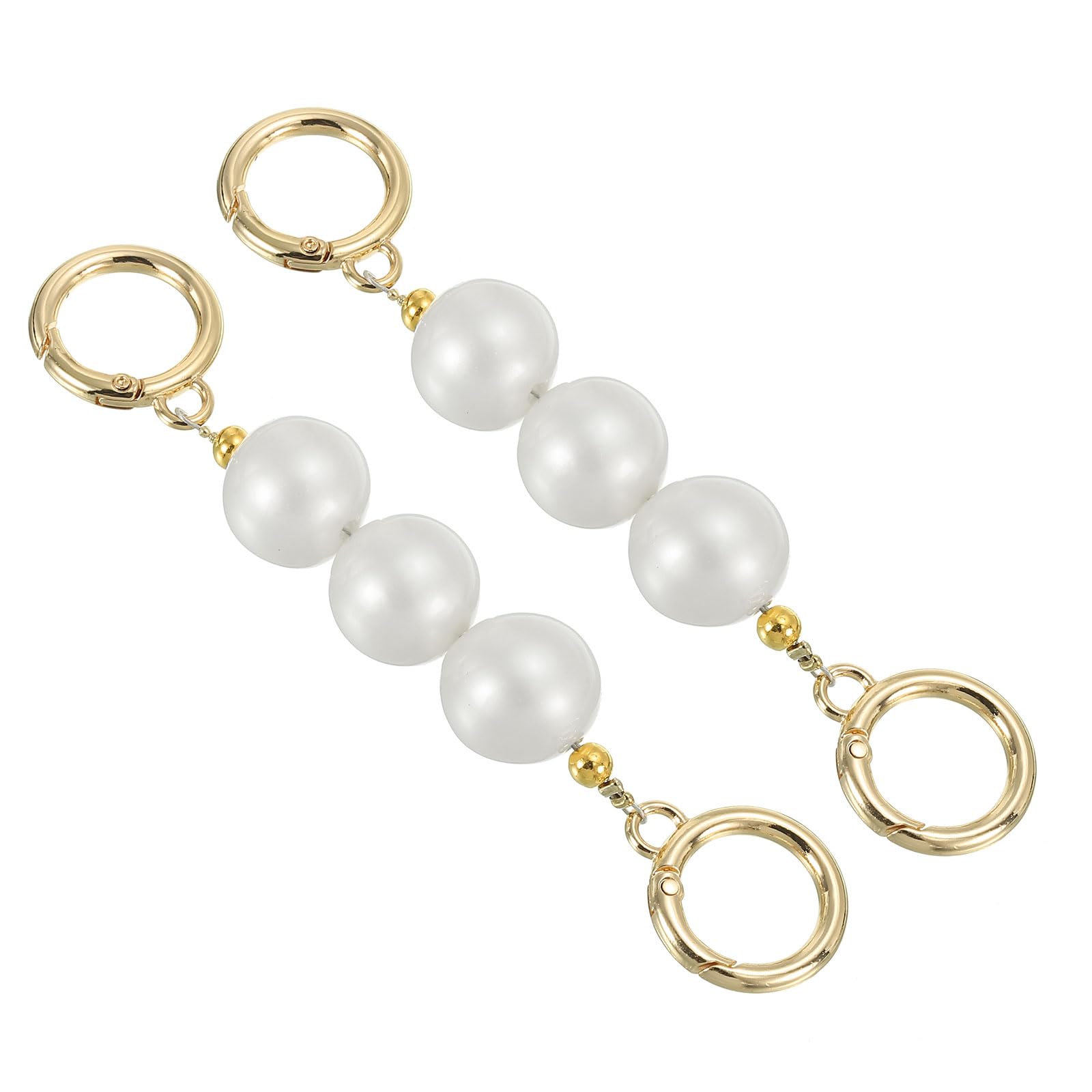PATIKIL 5.3 Inch Women Pearl Purse Strap Extender, 2Pcs Bag Extenders Chain Replacement Chains for Handbags Shoulder Bags Crossbody Accessories, Light Gold