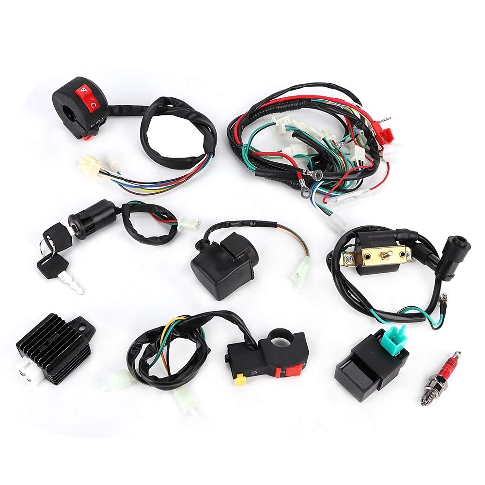 quad 125ccm, Wiring Harness Solenoid Coil Rectifier CDI Kit Fits, CDI Wire Harness Assembly Wiring Set, Motorcycle CDI Wire Harness Ignition Solenoid Rectifier for 50cc 70cc 110cc 125cc