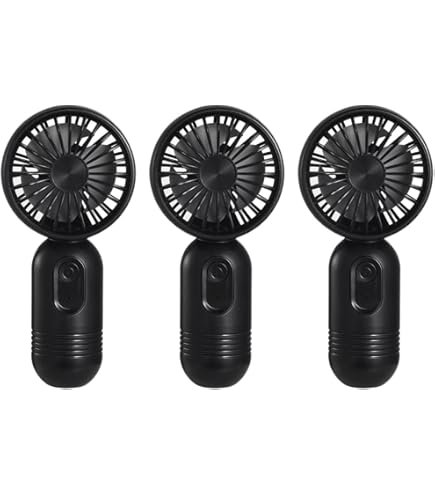 TrendBox Mini Portable Fan – USB Or 18650 Battery Powered, 3-Speed, LED Light, Black