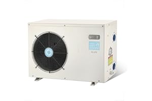 POOLCOMFT Above Ground Pool Heat Pump, Max Output 22462BTU Swimming Pool Heaters, Heating Up to 6000 gallons Electric Pool Heater, 110v-120V/60Hz