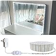ZOKON 13ft/4M Led Vanity Mirror Lights Kit Bendable NO NEED TO CUT Vanity Make-up Mirror Cloakroom Adjustable Flexible Strip Light Table Set with Dimmer and Power Supply Mirror Not Included