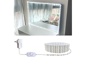 ZOKON 13ft/4M Led Vanity Mirror Lights Kit Bendable NO Need to Cut Vanity Make-up Mirror Cloakroom Adjustable Flexible Strip Light Table Set with Dimmer and Power Supply Mirror Not Included