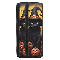 ASQVTIFE Black Cat Refrigerator Handle Covers Set