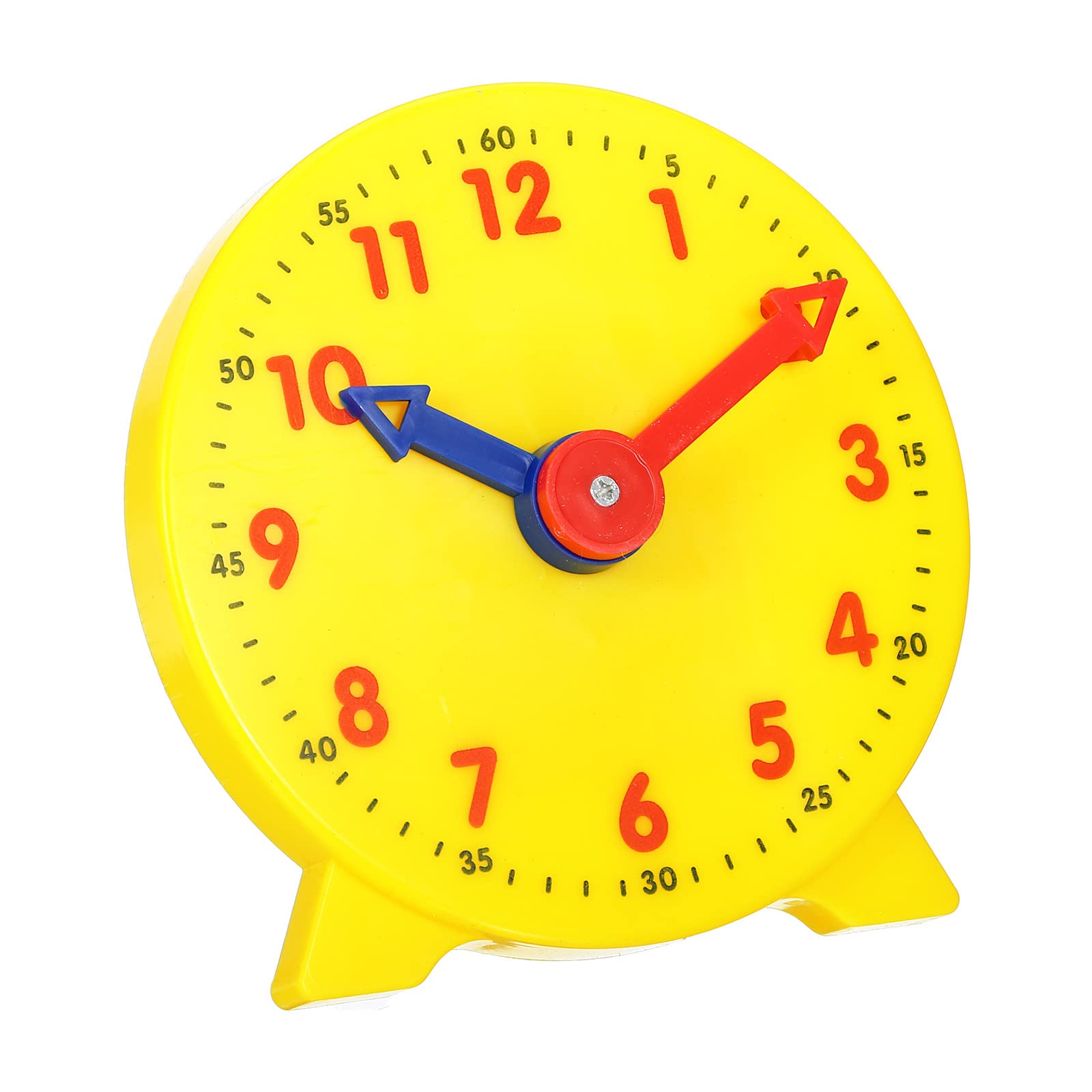 PATIKIL 4 inch Teaching Clock, Learn Clock Learning Tell Time Analog Clock Demonstration Clock 12 Hour 2 Pointers for Classroom Teacher, Yellow