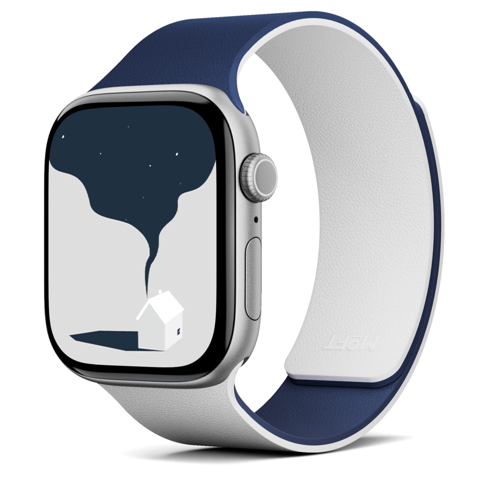 Photo 1 of MOFT Snap Duo Watch Bands Compatible with Apple Watch, Quick Magnetic Wear,Duo-Color&Soft Silicone,iWatch Bands for Ultra 3/2/1,Series 11/10/9/8/7/SE/6/5/4/3/2/1, 42/44/45/46/49mm, Wade BluexEcho Gray