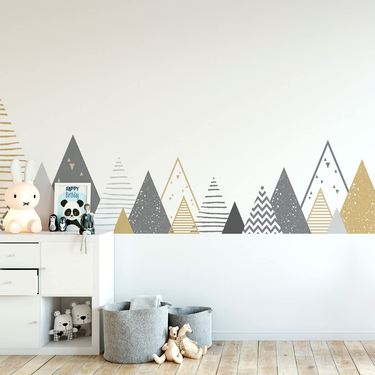 Children's Wall Stickers, Baby Room Decoration, Children's Wall Stickers, Scandinavian Mountains Zelinka Giant Wall Stickers, H120 x L200 cm