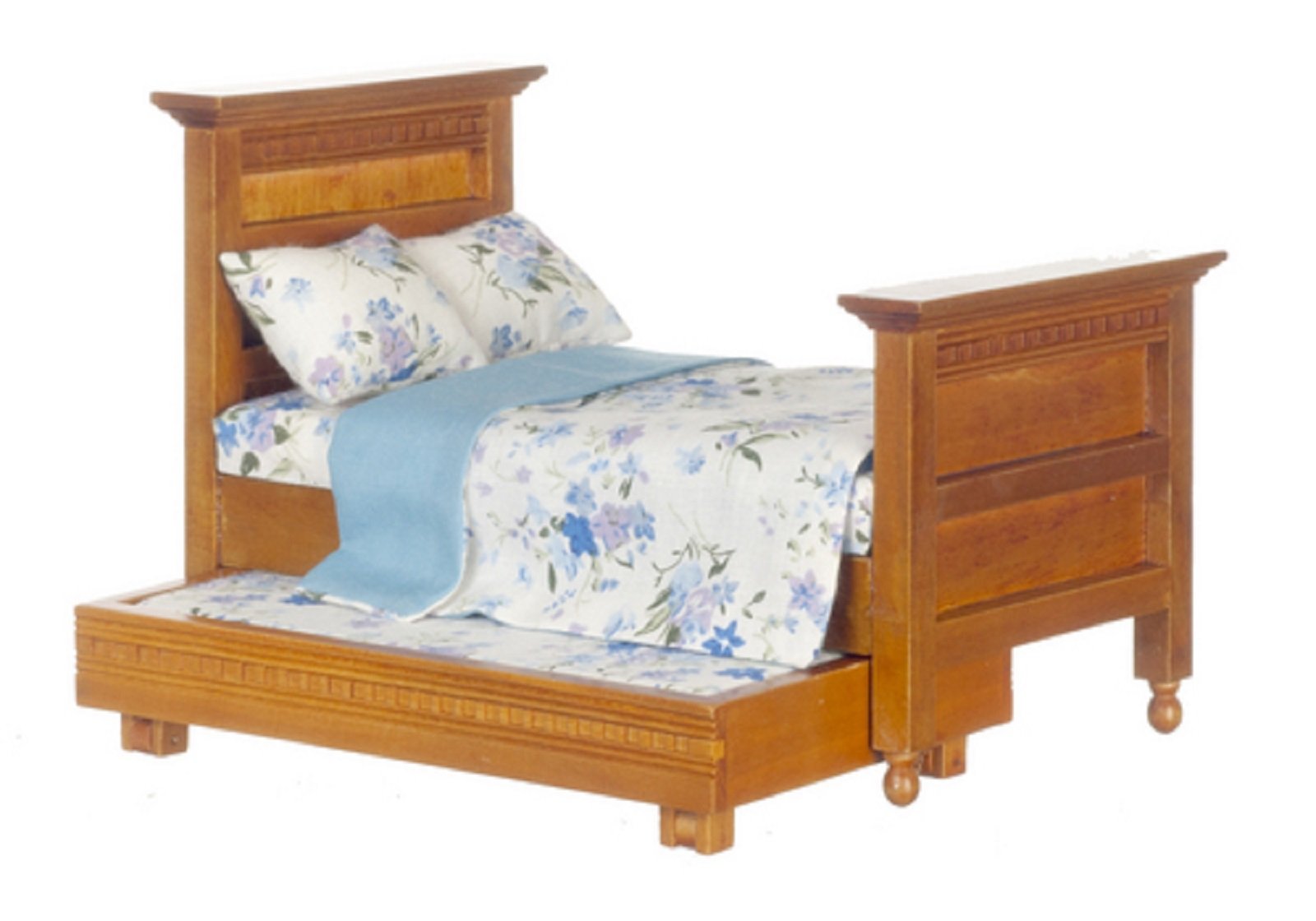 Photo 1 of Dollhouse Miniature 1:12 Scale Walnut Trundle BED #T6200
