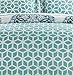 Chic Home Green Reversible Bed in a Bag Duvet Cover Set, Full/Queen Size (3 Piece), Ibiza - Medallion Boho Pattern Microfiber Bedding with Geometric Printed Backing - Duvet & Pillow Shams