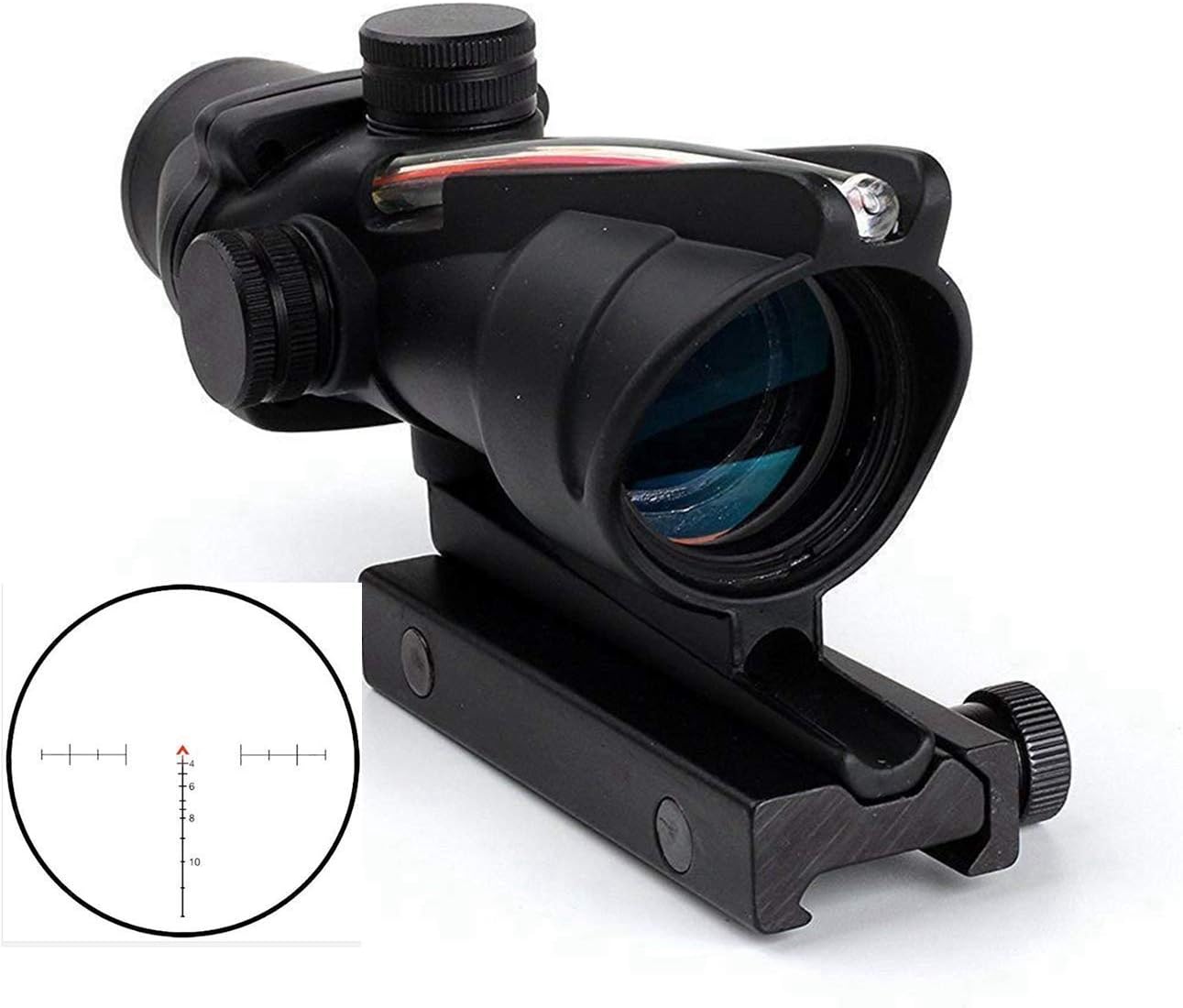 wipboten 4x32 Scope True Fiber Optic Scope Glass Etched Reticle Optical Scope Black