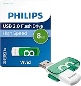 Philips Vivid 8GB USB 2.0 Flash Drive Green Swivel Connector view 3