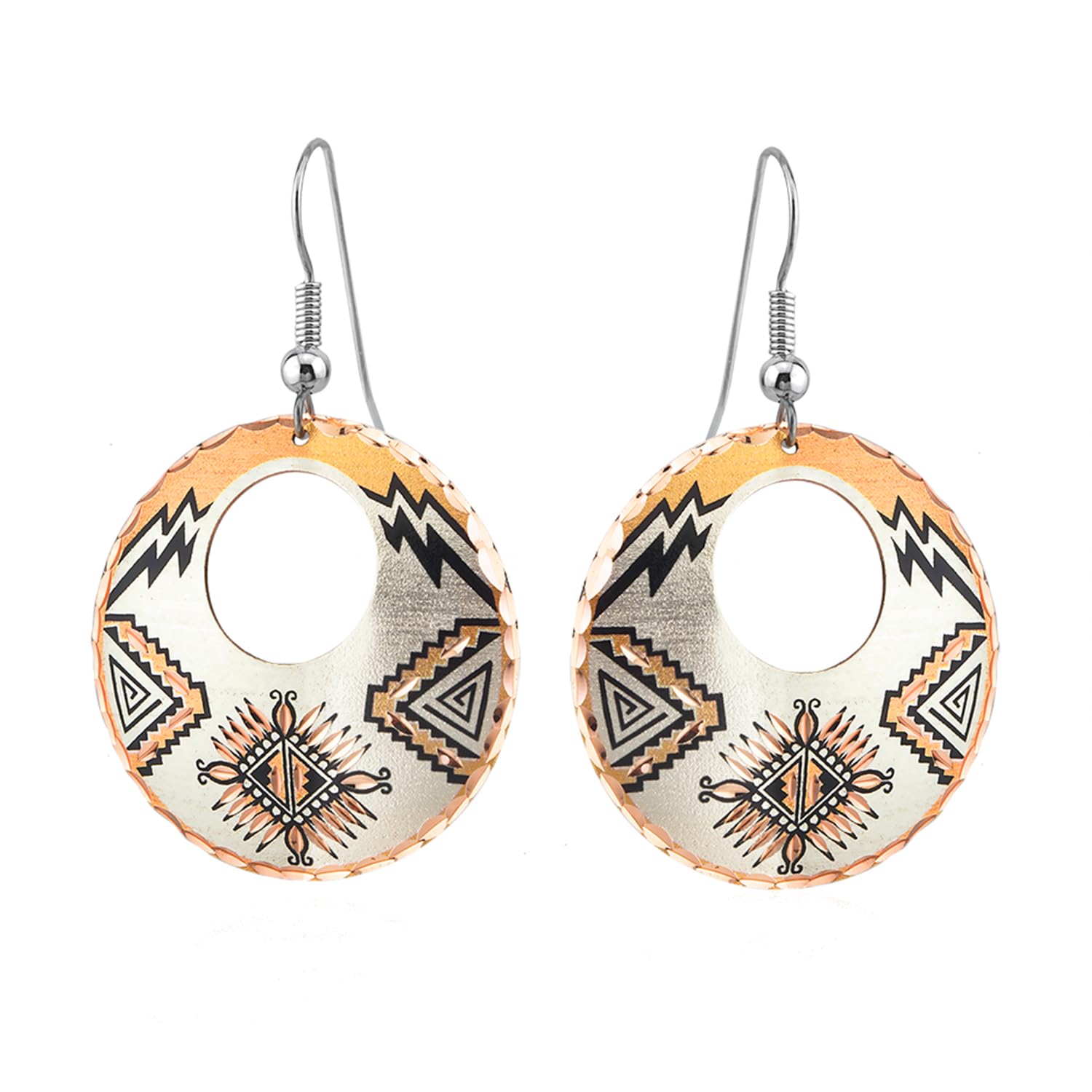 FRONT LINE JEWELRY Women’s Native American Earrings –Sunburst Design 99.9% Pure Copper with Gift Box