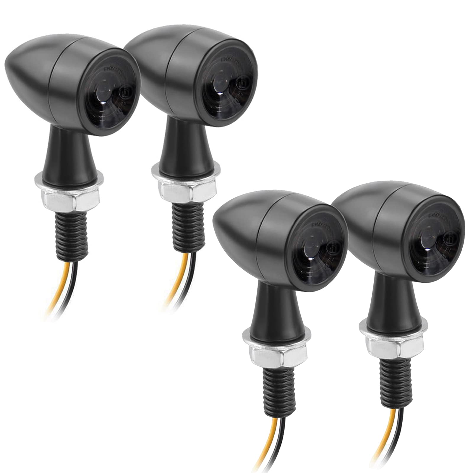 Yuumo+ バイク ウインカー LED ミニ 小型 砲弾型 高輝度 汎用 M8 アンバー スモークレンズ 4個 セット の商品画像