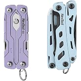 NexTool Micro Sailor Scissors S0 and Mini Flagship F12 Multitool Bundle | 2-Pack Keychain Tools with Serrated Scissors, Pliers, 8Cr14Mov Knife, File, Screwdrivers &amp; Leather Pouch, Ultralight EDC Set