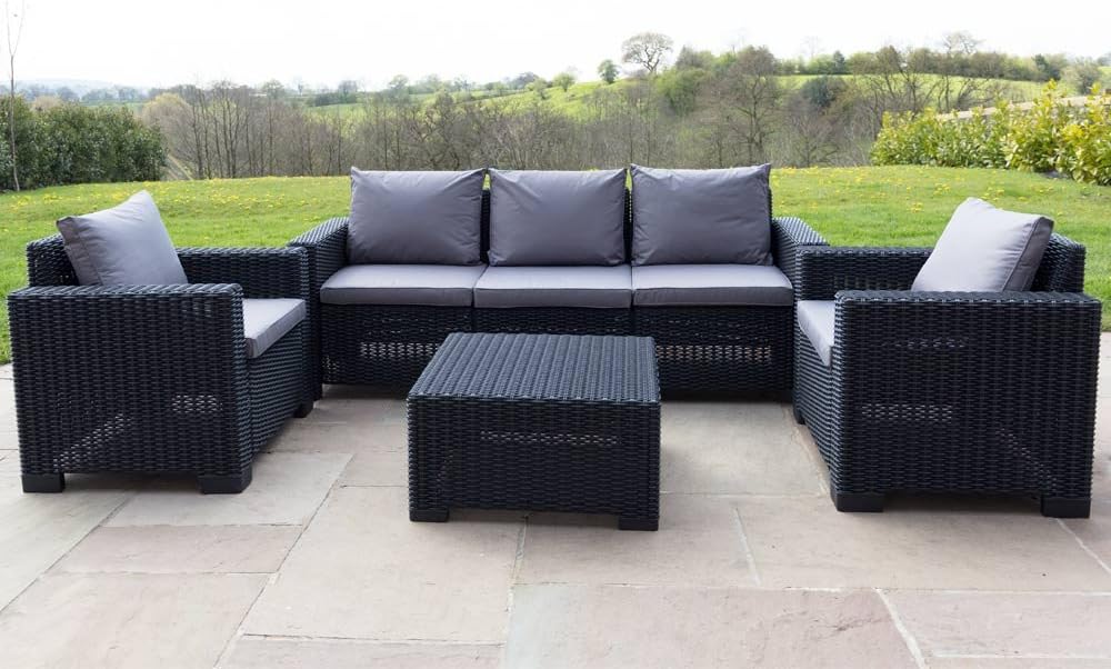 Allibert California Salon De Sieges 5 Graphite Amazon Fr Jardin