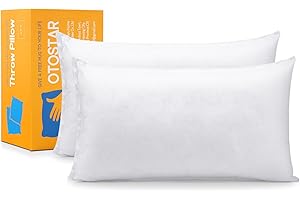 OTOSTAR Set of 2 Pillow Inserts 16x24 Inch, Decorative Lumbar Throw Pillow Inserts 40x60cm, Fluffy Pillow Forms Sham Stuffer 