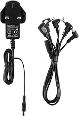 Donner DPA-1 Pedal Power Supply 9V DC 1A 5 Way Daisy Chain Negative Tip view 2