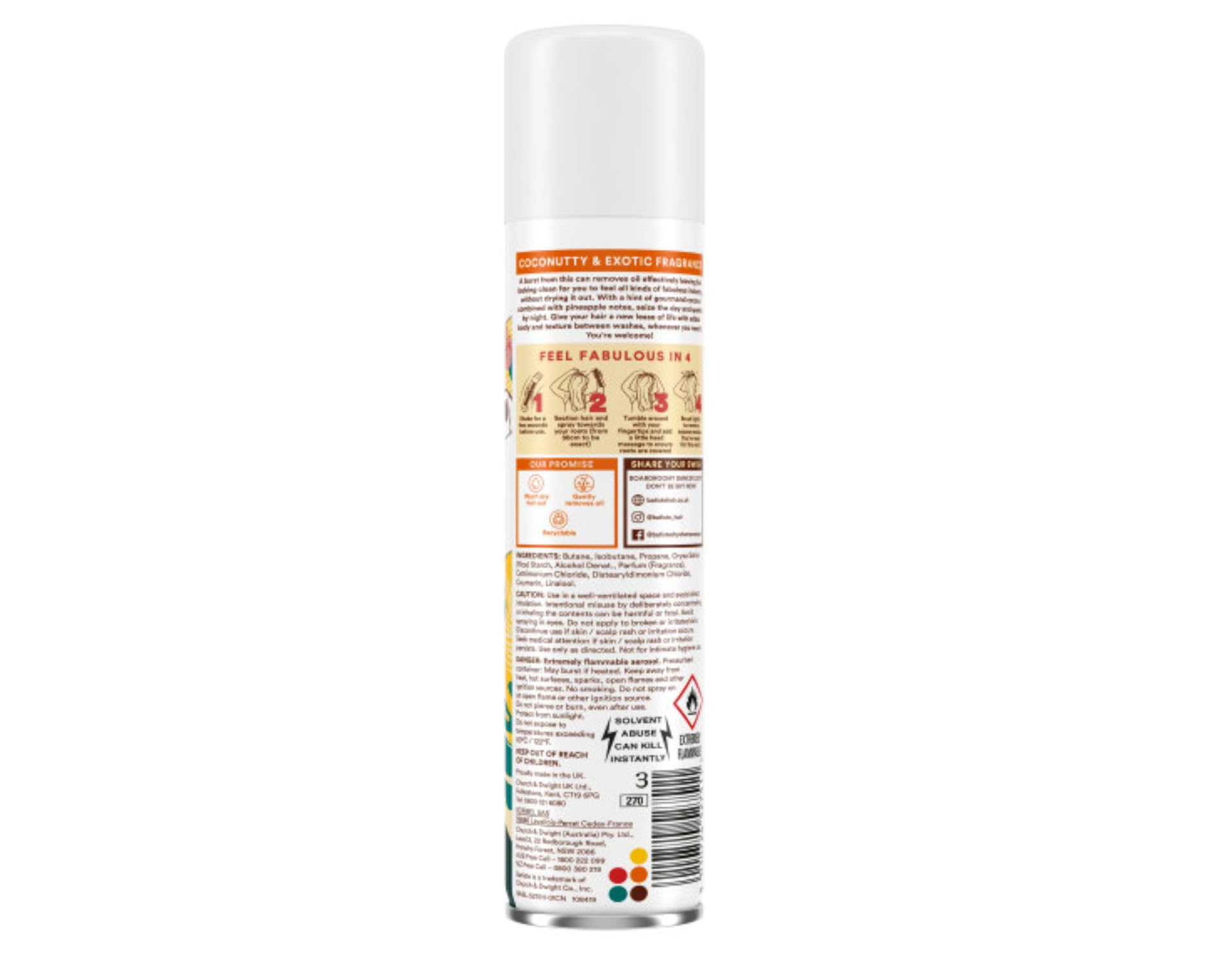 Batiste Dry Shampoo, Tropical Fragrance, Refresh Hair and Absorb Oil Between Washes, Waterless Shampoo for Added Hair Texture and Body, 6.73 OZ Dry Shampoo Bottle