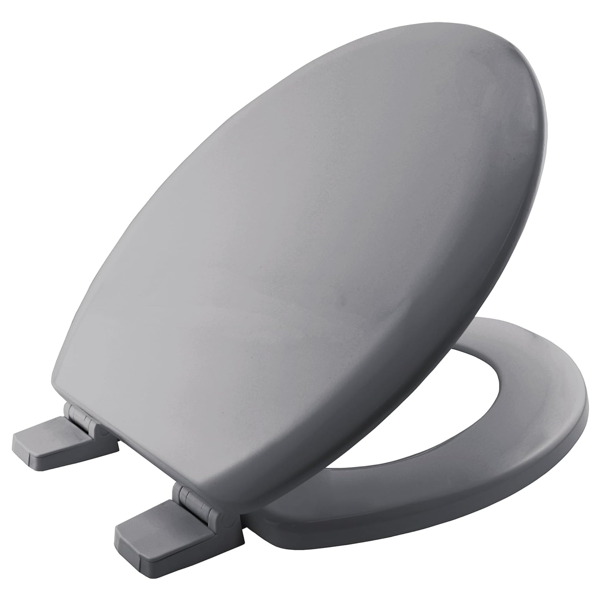 BEMIS Chicago Ultra-Fix Whisper Grey Toilet Seat. Wooden Toilet Seat with Water Based Paint for Easy Clean. Adjustable Plastic Hinges, Universal & Easy Installation, Grey — image 1