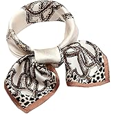 ANDANTINO 100% Real Mulberry Silk Scarf -21'' x 21''- Lightweight Neckerchief –Women Men Small Square Digital Printed Scarves