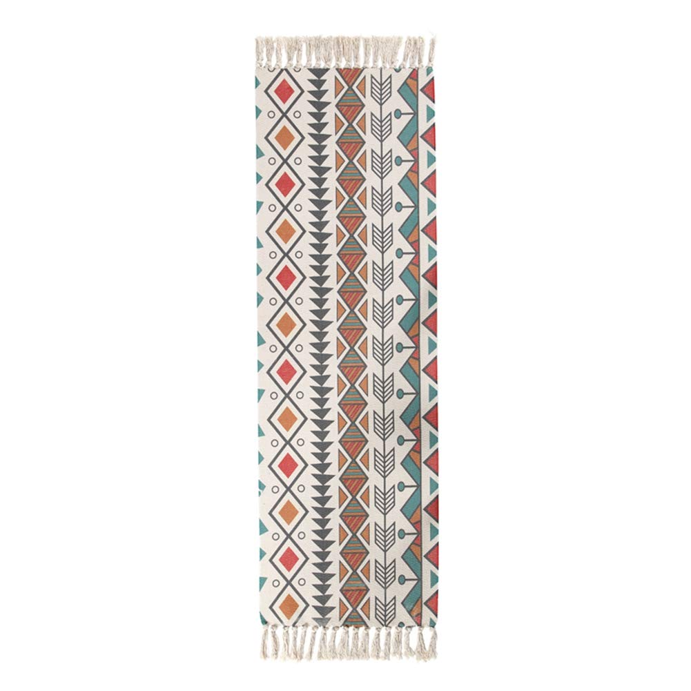 EmyTock Carpet,Vintage Cotton Area Rug,Hand Woven Print Tassels Throw Rugs Door Mat,Indoor White Area Rugs for Living Room, Bathroom, Bedroom