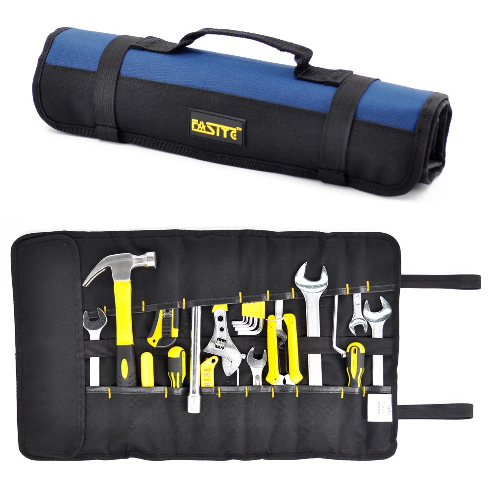 FASITE 35 Pockets Socket Tool Roll Pouch Small Tool Bag PTN028 (Blue