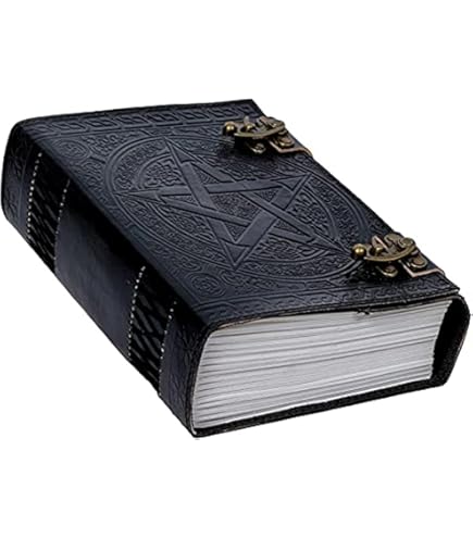 TUZECH Book of Spells Leather Bound Journal Deckle Edge Paper